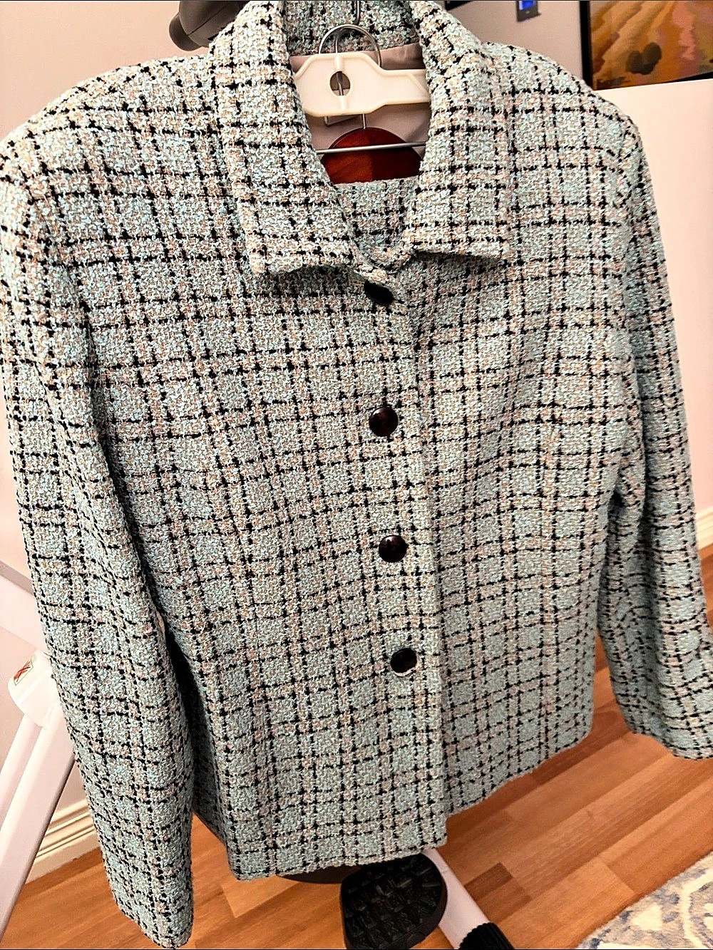 NyGård Collection Checkered Skirt in Blue & Black Size 12